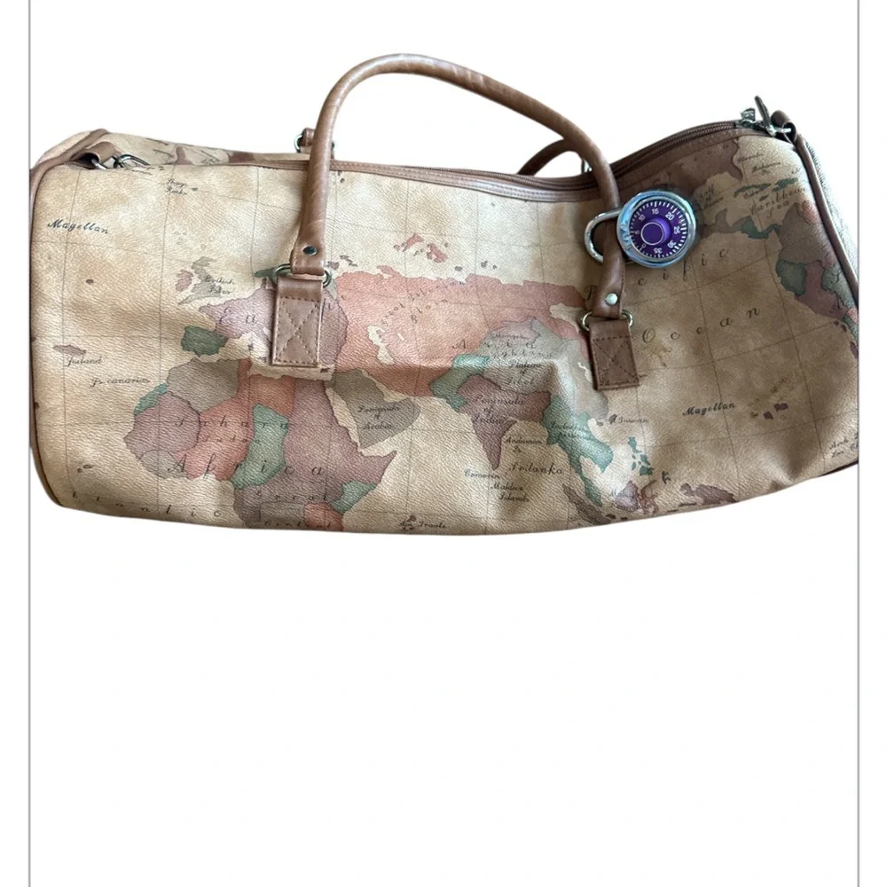 Vintage Magellan World Map Overnight Duffle Bag 20